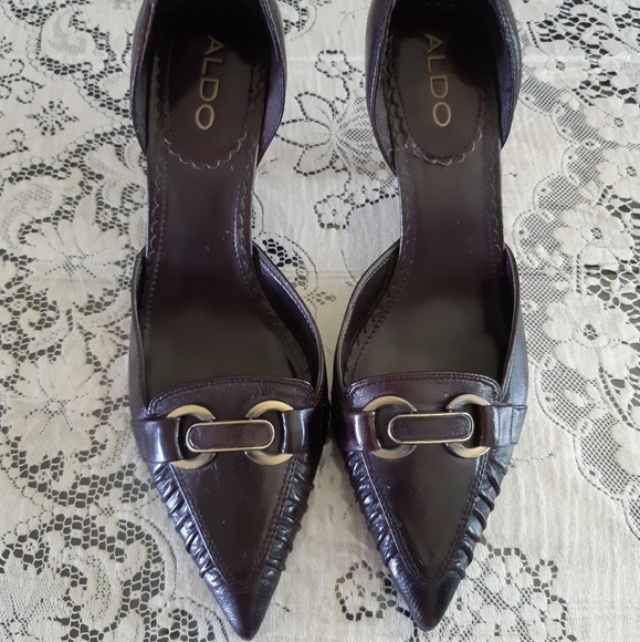 Aldo Brown Pointy Toe Heeled Shoes Size 6 - Picture 2 of 8